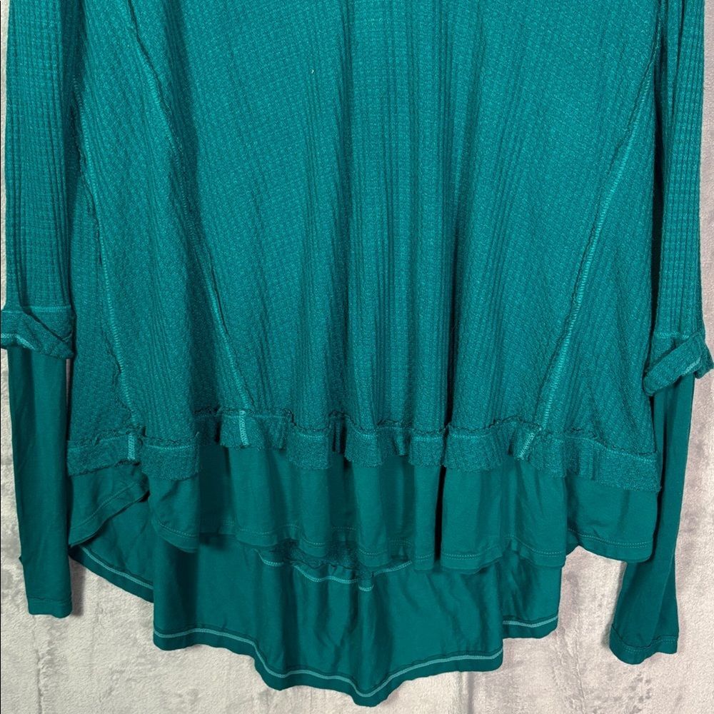 Free People Teal V-Neck Long Sleeve Tunic - Picture 7 of 12